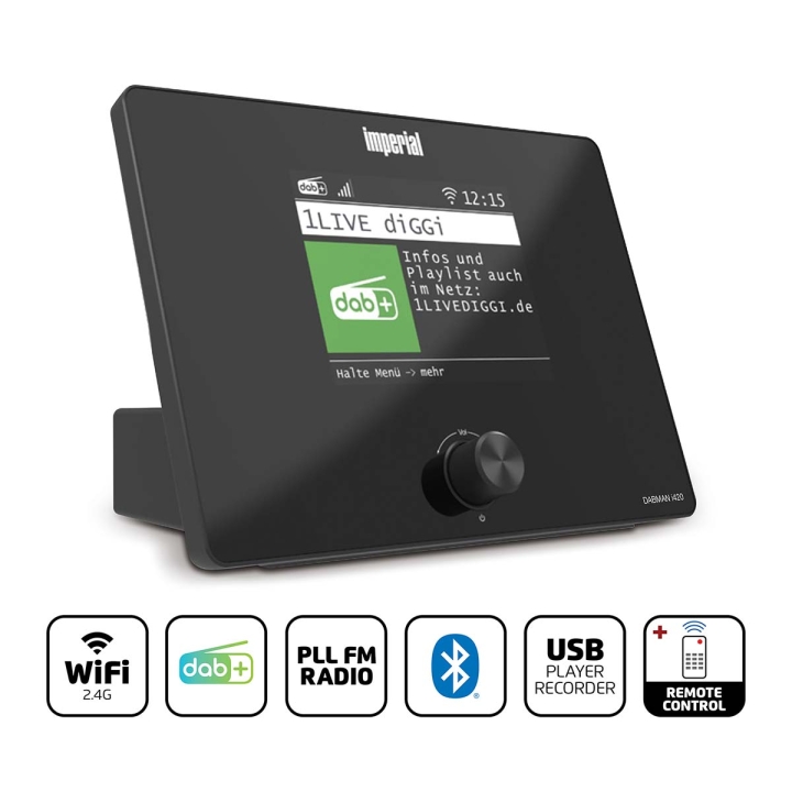 imperial Kompakt hybridradio (Internett, DAB+, FM Hi-Fi tuner) med Bluetooth® v:8570672 imperial Kompakt hybridradio (Internett, DAB+, FM Hi-Fi tuner) med Bluetooth® v:8570672