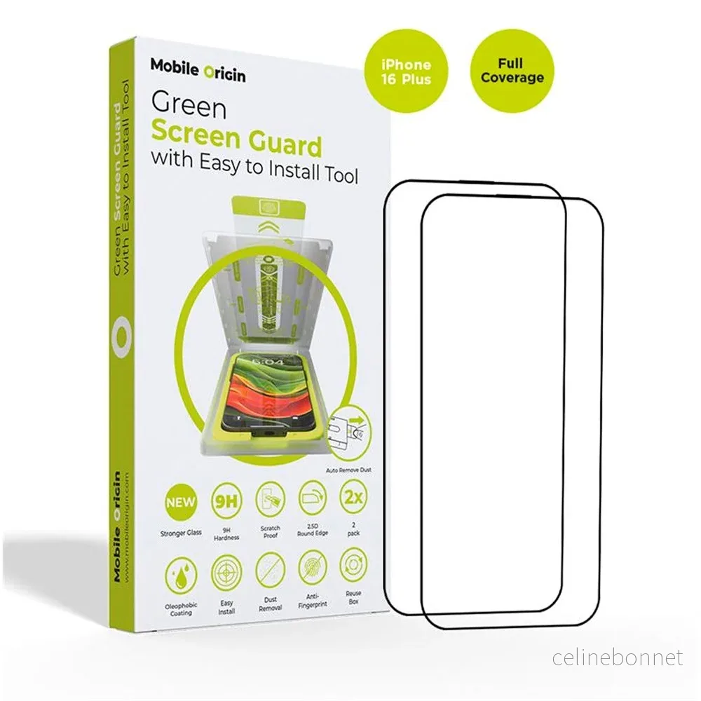 Mobile Origin Skjermbeskytter – Herdet Glass med Svart Kant – 2-stk. – v:3810522