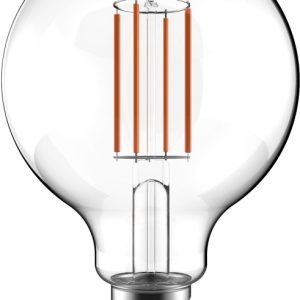 Airam LED G95-pære, E27, 3000K, 470lm, klar kobber v:3296527 Airam LED G95-pære, E27, 3000K, 470lm, klar kobber v:3296527