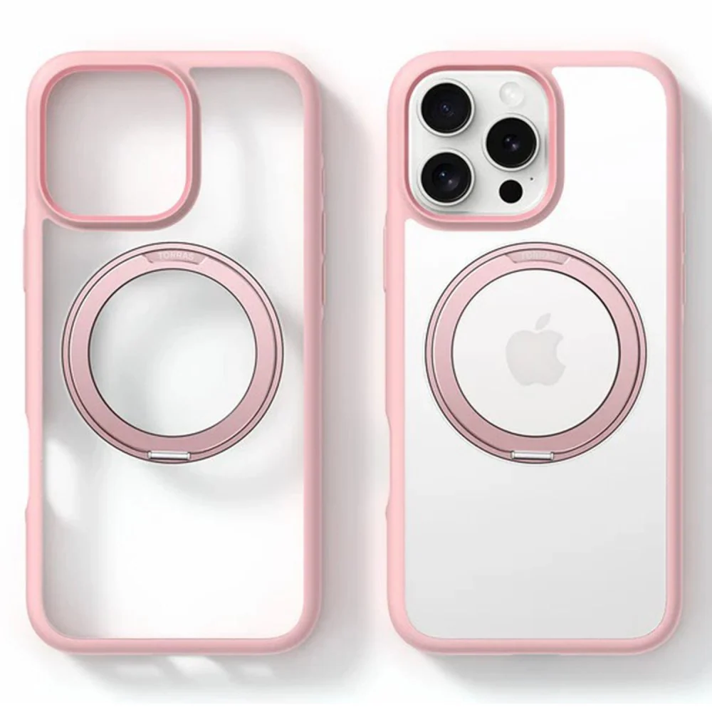 TORRAS iPhone 16 Pro Hybrid Plast Deksel m. Roterbar Kickstand Ring – v:1371183