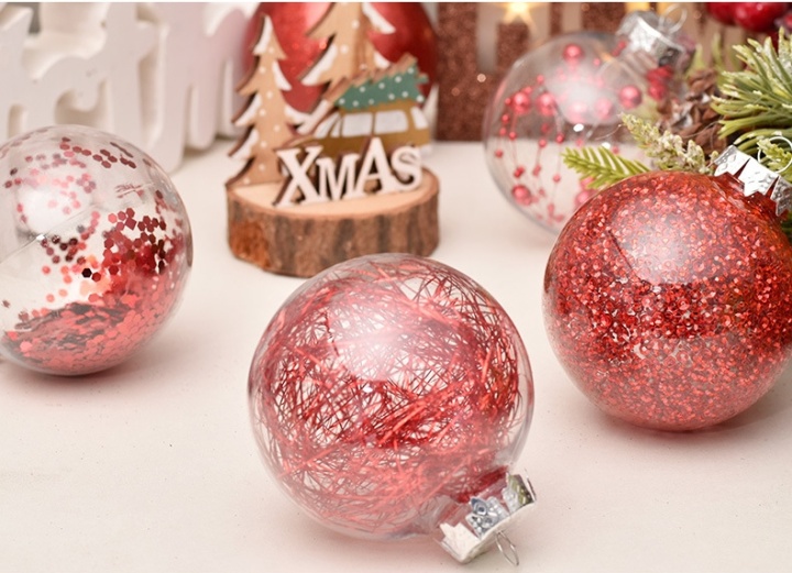 Julekuler 30stk, Glitter Red v:1888809