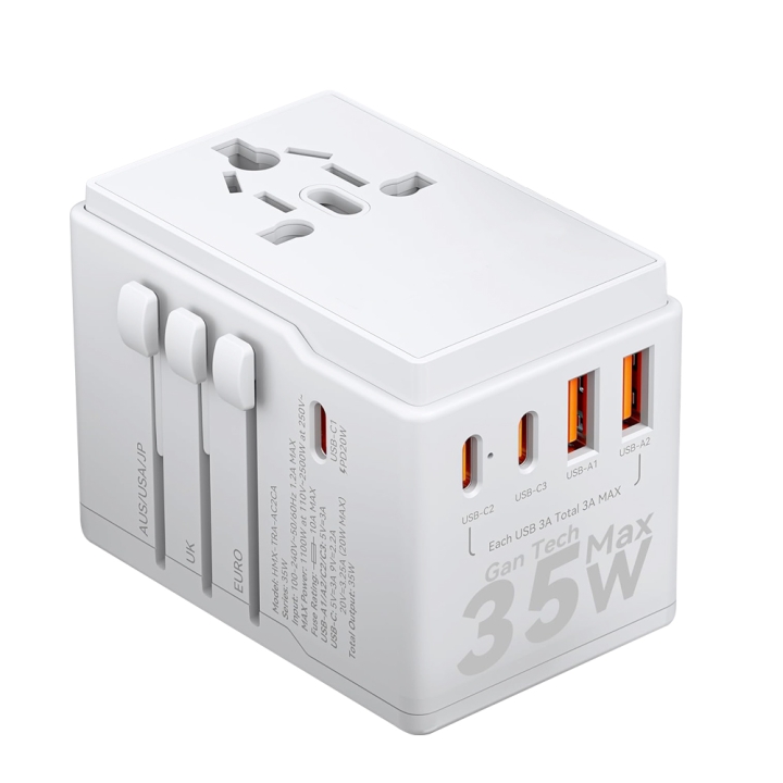 Dudao A35 Universal Travel Adapter White v:9556629