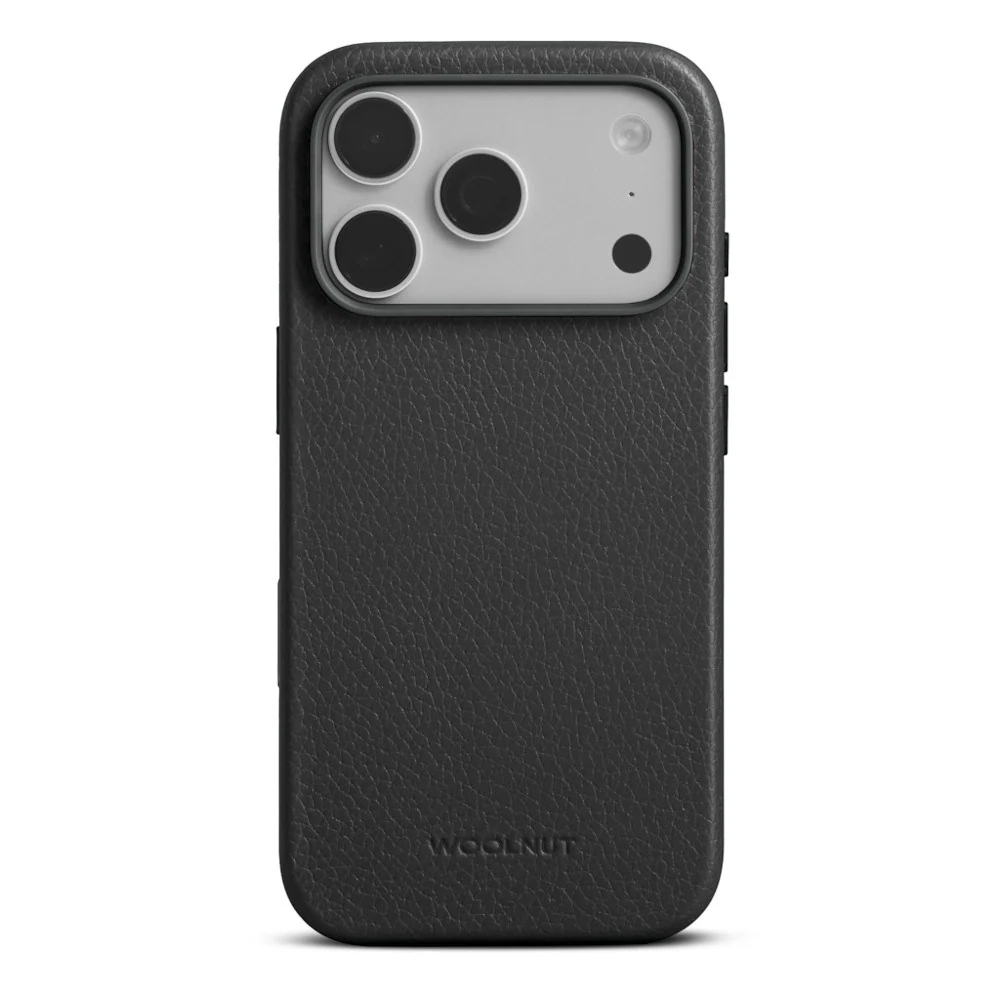 iPhone 18 Pro WOOLNUT Ekte Skinn Deksel - MagSafe Kompatibel - Svart v:7998811