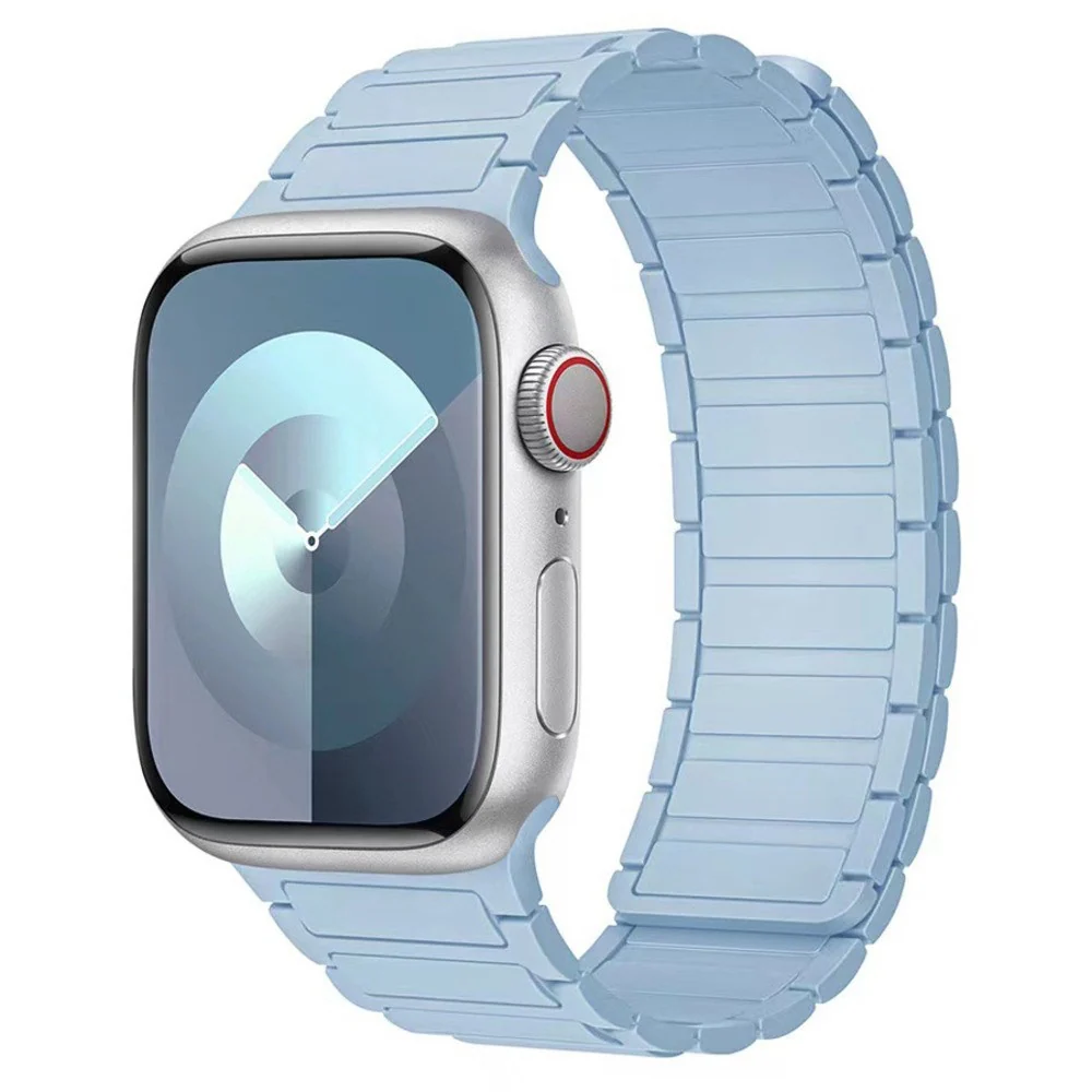 Apple Watch (38/40/41/42 mm) Lippa Magnetisk Silikonreim – Lyseblå v:6541090 Apple Watch (38/40/41/42 mm) Lippa Magnetisk Silikonreim – Lyseblå v:6541090