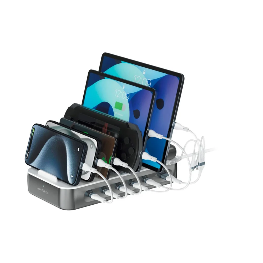 4smarts Ladestasjon m. 9 Lademuligheter – 5x USB-C Kabel & 1x 4-i-2 Mu v:4656904