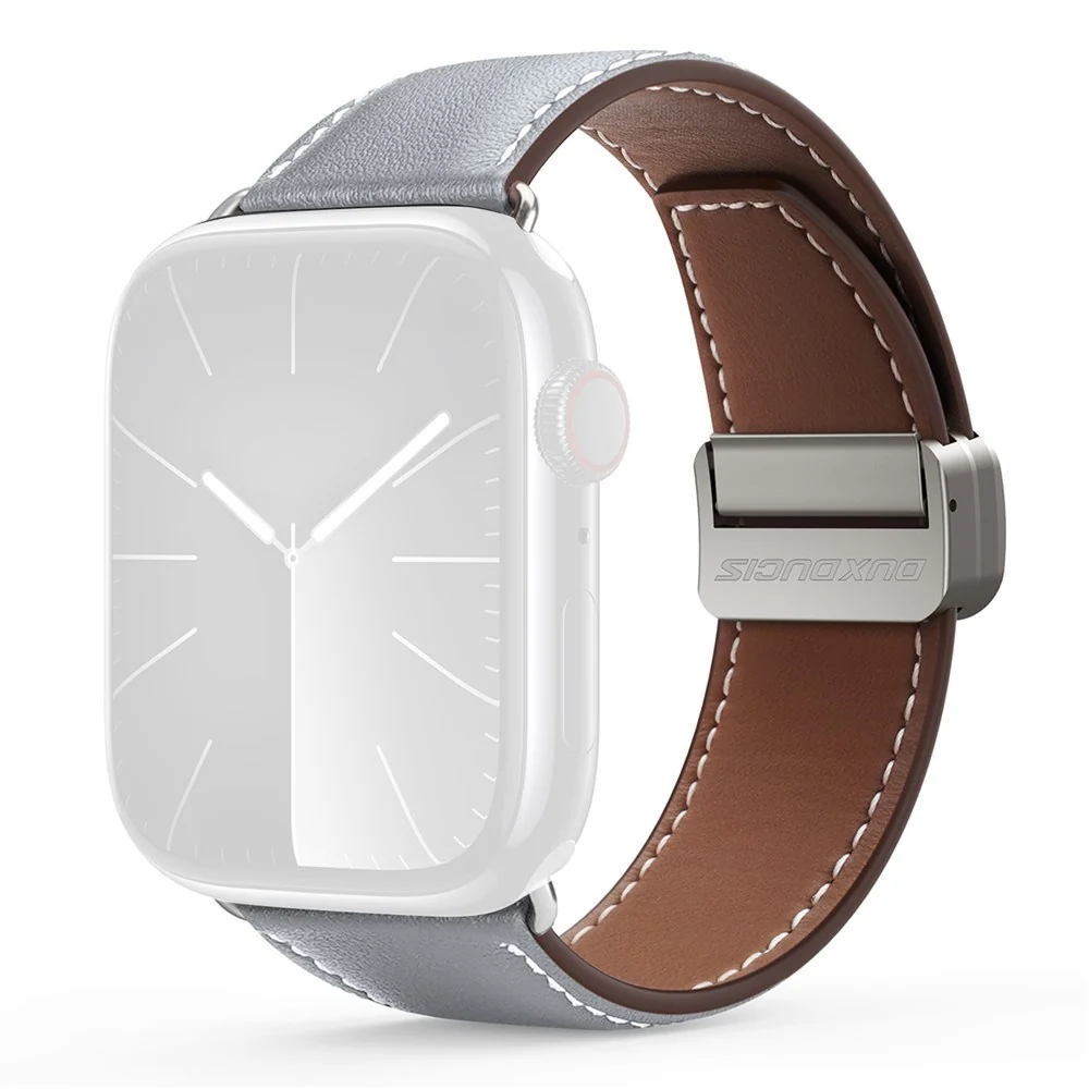 Apple Watch (38/40/SE/41/42 mm) DUX DUCIS Klokkerem i Kunstskinn – Grå v:1746535 Apple Watch (38/40/SE/41/42 mm) DUX DUCIS Klokkerem i Kunstskinn – Grå v:1746535
