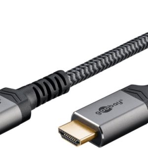 Goobay DisplayPort™ til HDMI™-kabel, 1 m, Sharkskin Grey Displayport™-plugg > HDMI™-kontakt (type A) v:2282075 Goobay DisplayPort™ til HDMI™-kabel, 1 m, Sharkskin Grey Displayport™-plugg > HDMI™-kontakt (type A) v:2282075