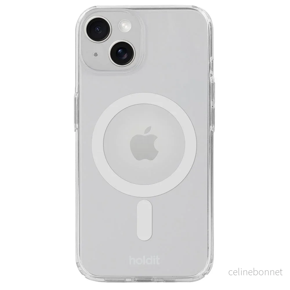 Holdit iPhone 15 / 14 / 13 MagSafe Deksel – Transparent / White v:6188106 Holdit iPhone 15 / 14 / 13 MagSafe Deksel – Transparent / White v:6188106