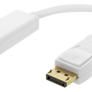 DELTACO DisplayPort til HDMI-adapter, 4K 60 Hz, 0,2 m, hvit v:6591378 DELTACO DisplayPort til HDMI-adapter, 4K 60 Hz, 0,2 m, hvit v:6591378