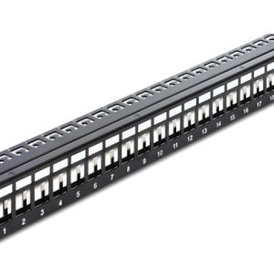 Delock 19 Keystone patchpanel med 24 porter, svart v:5145332
