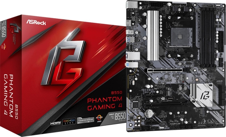ASRock B550M PHANTOM GAMING 4 AM4 mATX-hovedkort v:4929395