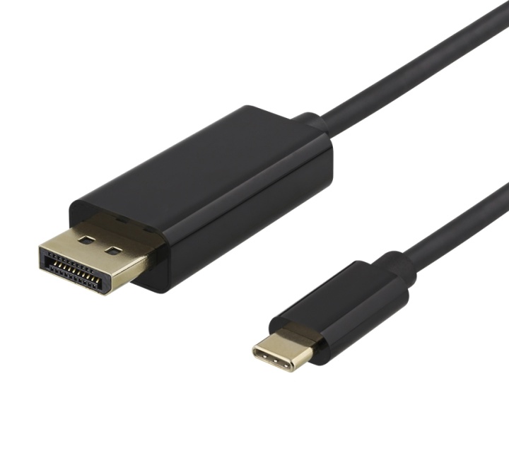 DELTACO USB-C til DisplayPort-kabel, 1 m, 4K@60 Hz, svart v:7455964
