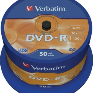 Verbatim DVD-R, 16x, 4,7 GB/120 min, 50-pakning spindel, AZO (43548) v:4938211