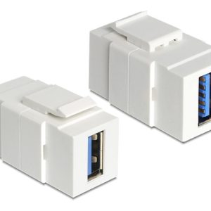 DeLOCK Keystone-modul, USB 3.0 A ho – ho, 19,2×14,9mm, hvit v:9715201 DeLOCK Keystone-modul, USB 3.0 A ho – ho, 19,2×14,9mm, hvit v:9715201