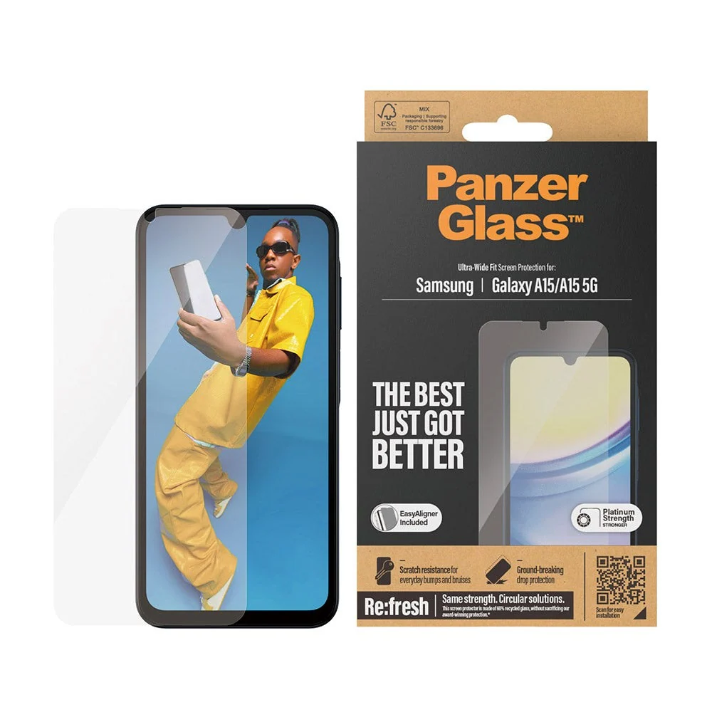 Samsung Galaxy A15 / A15 (5G) PanzerGlass Ultra Wide Fit Re:fresh Skje v:6247567