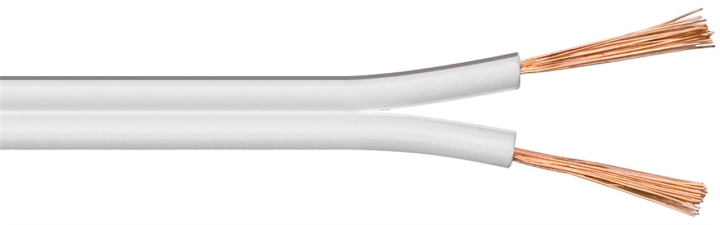 Goobay Høyttalerkabel hvit CCA 50 m spole, tverrsnitt 2 x 4,0 mm² v:1019039