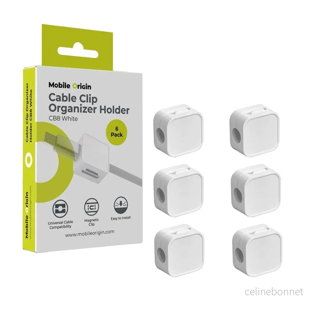 Mobile Origin Magnetisk Kabelholder – 6 stk. – Hvit v:3105463