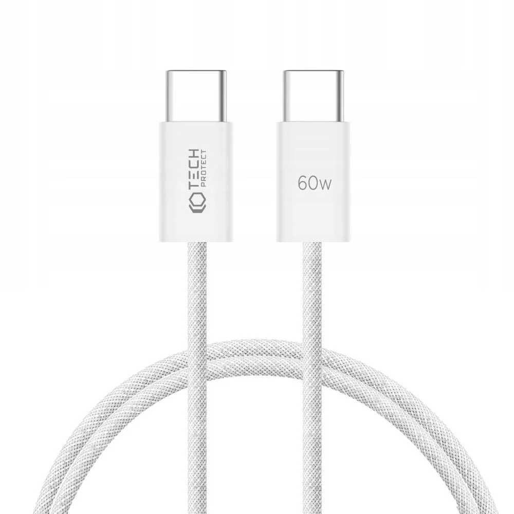 Tech-Protect Ultraboost Classic USB-C til USB-C Kabel 60W/3A 1m - Hvit v:5779515