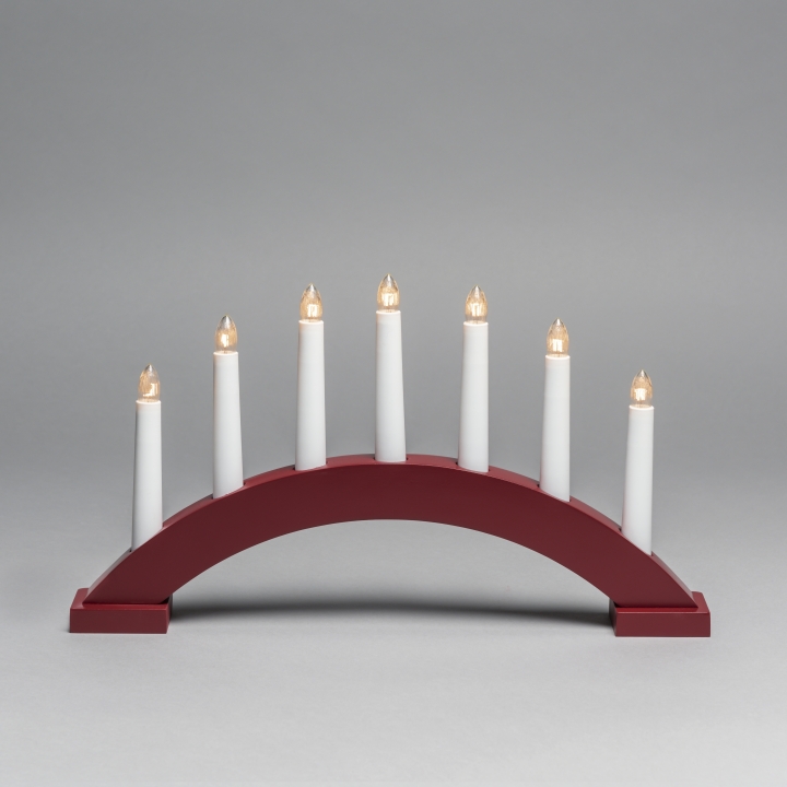 Konstsmide Elljusstake 7-arm 3972-520 7 ljus röd Konstsmide v:6187516