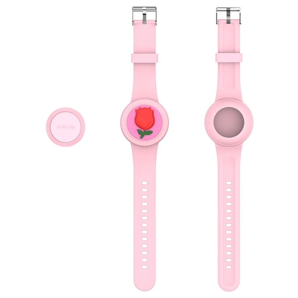 Apple AirTag 1. & 2. Gen. Silikonrem med 3D-Design – Rosa / Rose v:853145