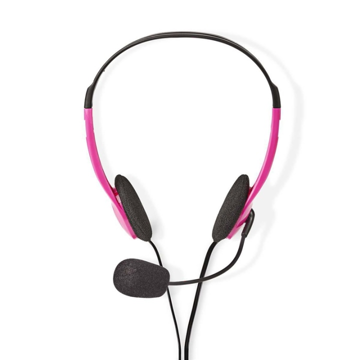 Nedis PC-hodesett | On-Ear | Stereo | 2x 3.5 mm | Sammenleggbar mikrofon | Rosa v:7409756