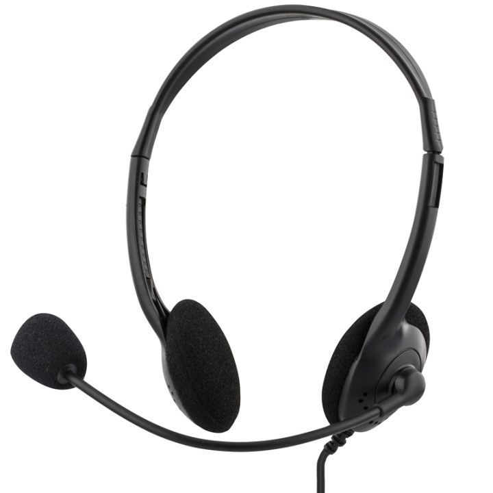 DELTACO Stereo Headset med mikrofon og volumkontroll, 2x 3,5mm, svart v:6715088