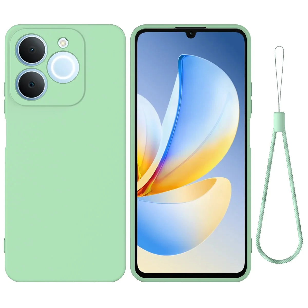 Realme Note 70T EIDERWOOD Fôret Silikon Deksel m. Stropp – Grønn v:264081