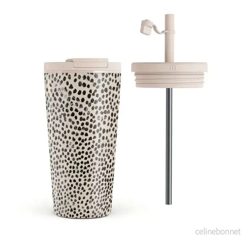 Burga Termokopp m. Lokk & Sugerør – 500ml – Almond Latte v:8769618