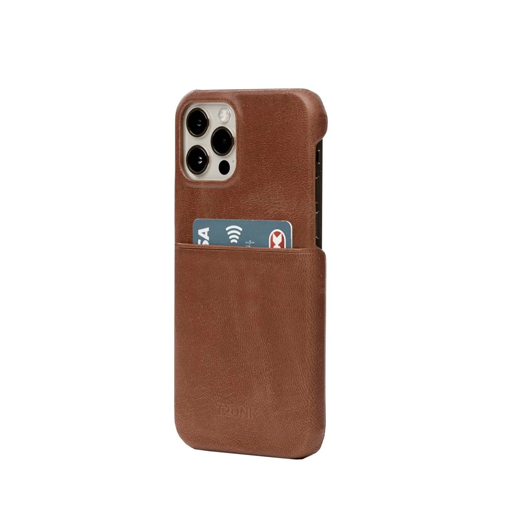 Trunk iPhone 13 Pro Ekte Skinn Deksel med Kortlomme – Brun v:8844857 Trunk iPhone 13 Pro Ekte Skinn Deksel med Kortlomme – Brun v:8844857