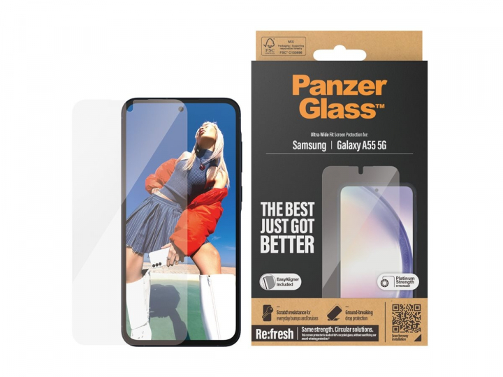 PanzerGlass Screen Protector to the Phone - ultra - wide fit w. EasyAligner v:6347368