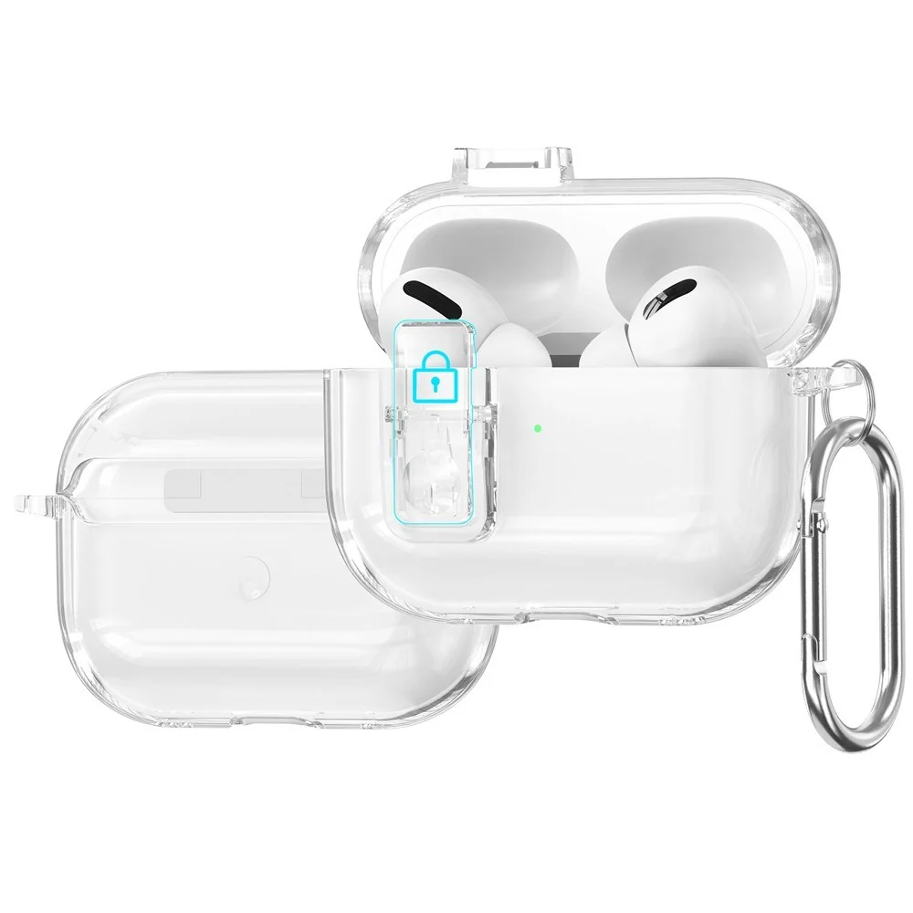Apple AirPods Pro (3. gen.) Hybrid Plast Deksel m. Karabinkrok – Gjenn v:2293457