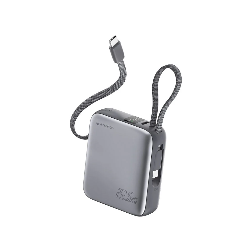 4smarts Pocket Dual Cord 22.5W PowerBank m. Innebygd USB-C Kabel – 10. v:3216559 4smarts Pocket Dual Cord 22.5W PowerBank m. Innebygd USB-C Kabel – 10. v:3216559