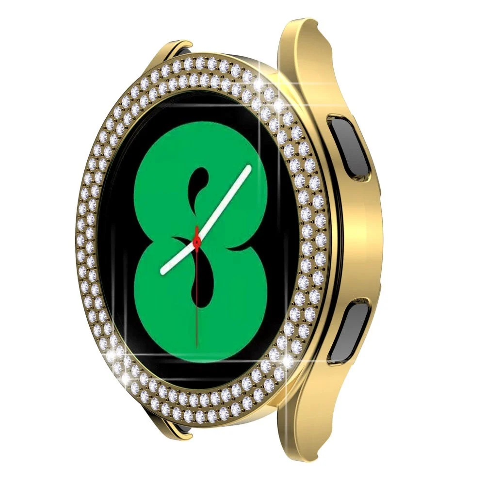 Samsung Galaxy Watch 4 / 5 44mm Hard Plast Deksel m. Rhinestone - Gull v:1130311
