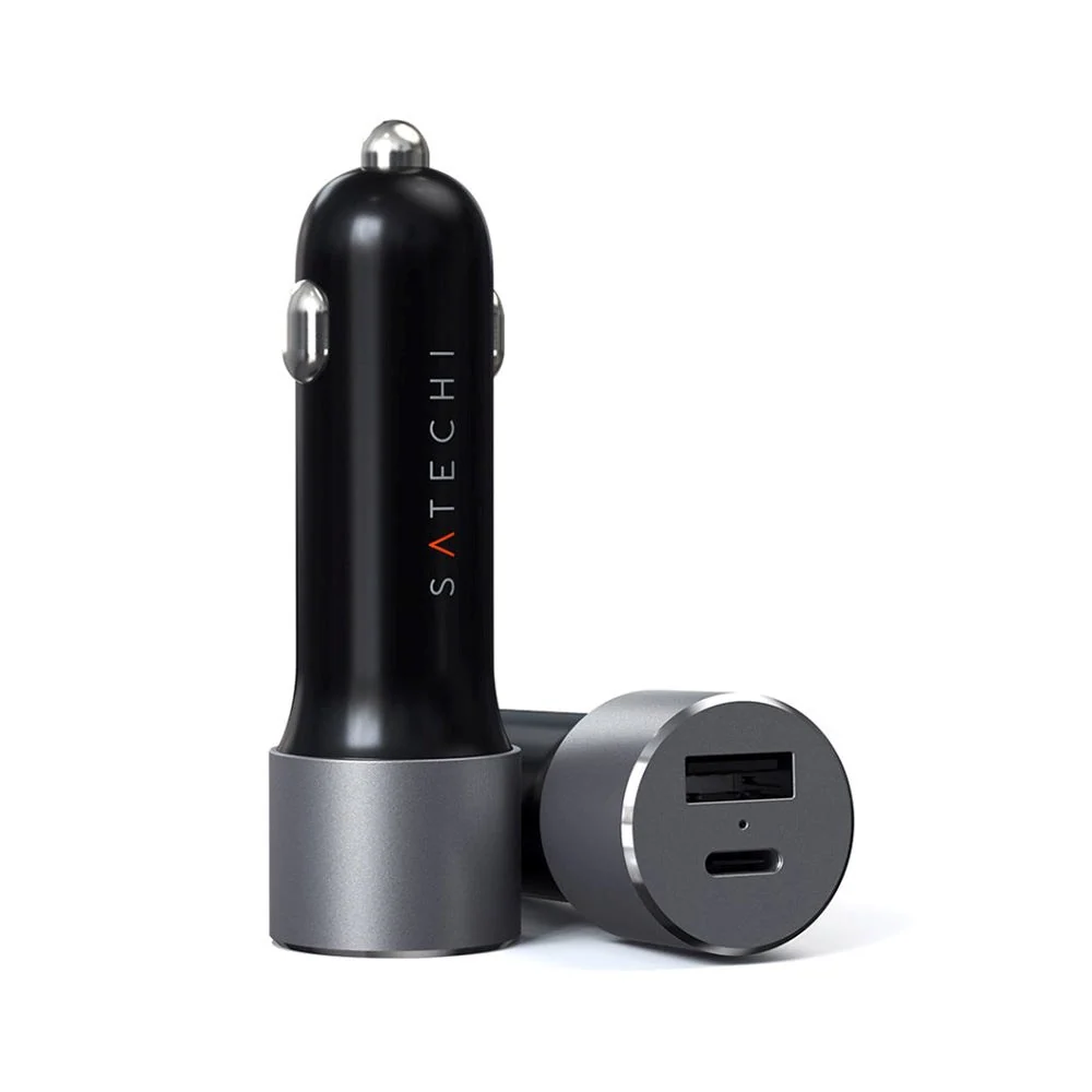 Satechi Power Delivery 72W Billader med USB-A & USB-C – Space Grey v:646049 Satechi Power Delivery 72W Billader med USB-A & USB-C – Space Grey v:646049