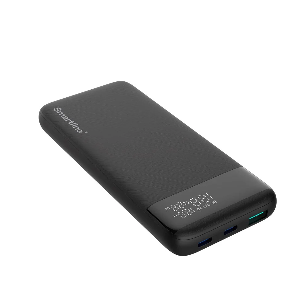 Smartline 10.000mAh Powerbank med PD / QC3.0 & LED-Display - Svart v:8092871