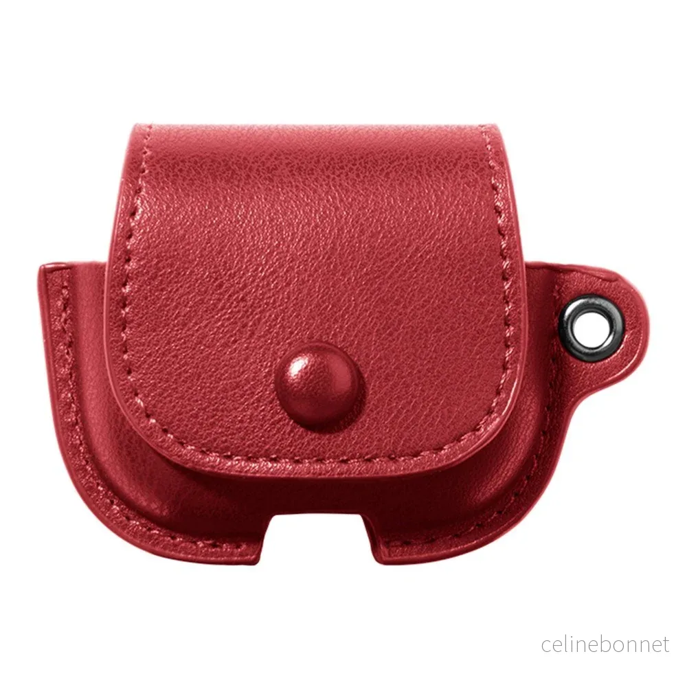 Apple AirPods (3. Gen.) Kunstskinn Deksel m. Knappelukking – Rød v:451481 Apple AirPods (3. Gen.) Kunstskinn Deksel m. Knappelukking – Rød v:451481