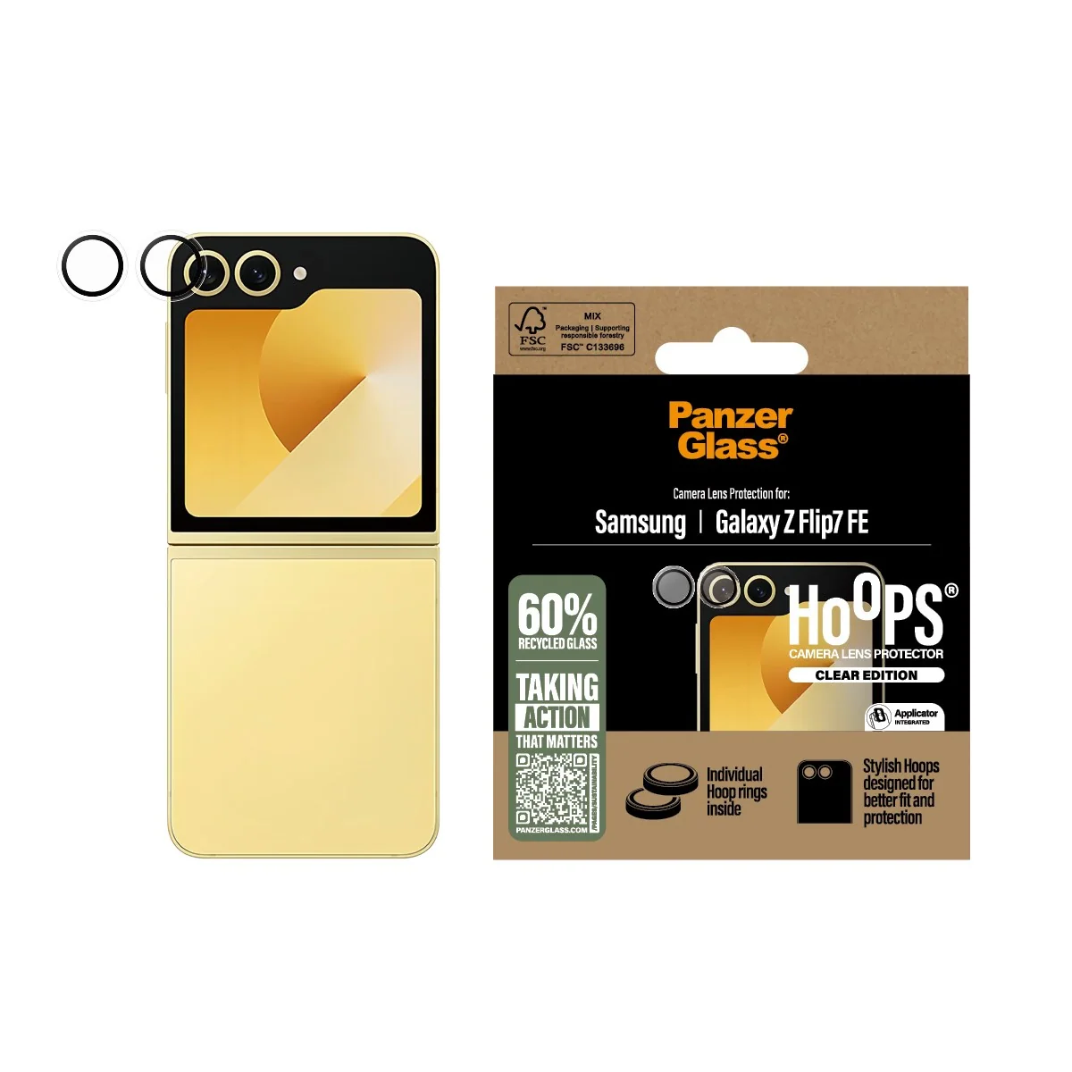 Samsung Galaxy Z Flip7 FE PanzerGlass Hoops Kameralinsebeskytter – Gje v:8678357