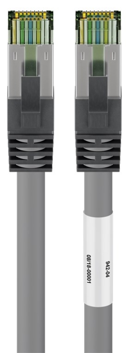 Goobay RJ45 (CAT 6A, 500 MHz) patchkabel med CAT 8.1 S/FTP-råkabel, grå 99,9 % oksygenfri kobberleder (OFC), AWG 24, halogenfri kabelmantel (LSZH), 10 m v:2235475