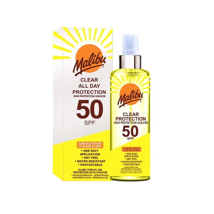 Malibu Clear Protection Spray SPF50 250 ml v:1460888 Malibu Clear Protection Spray SPF50 250 ml v:1460888