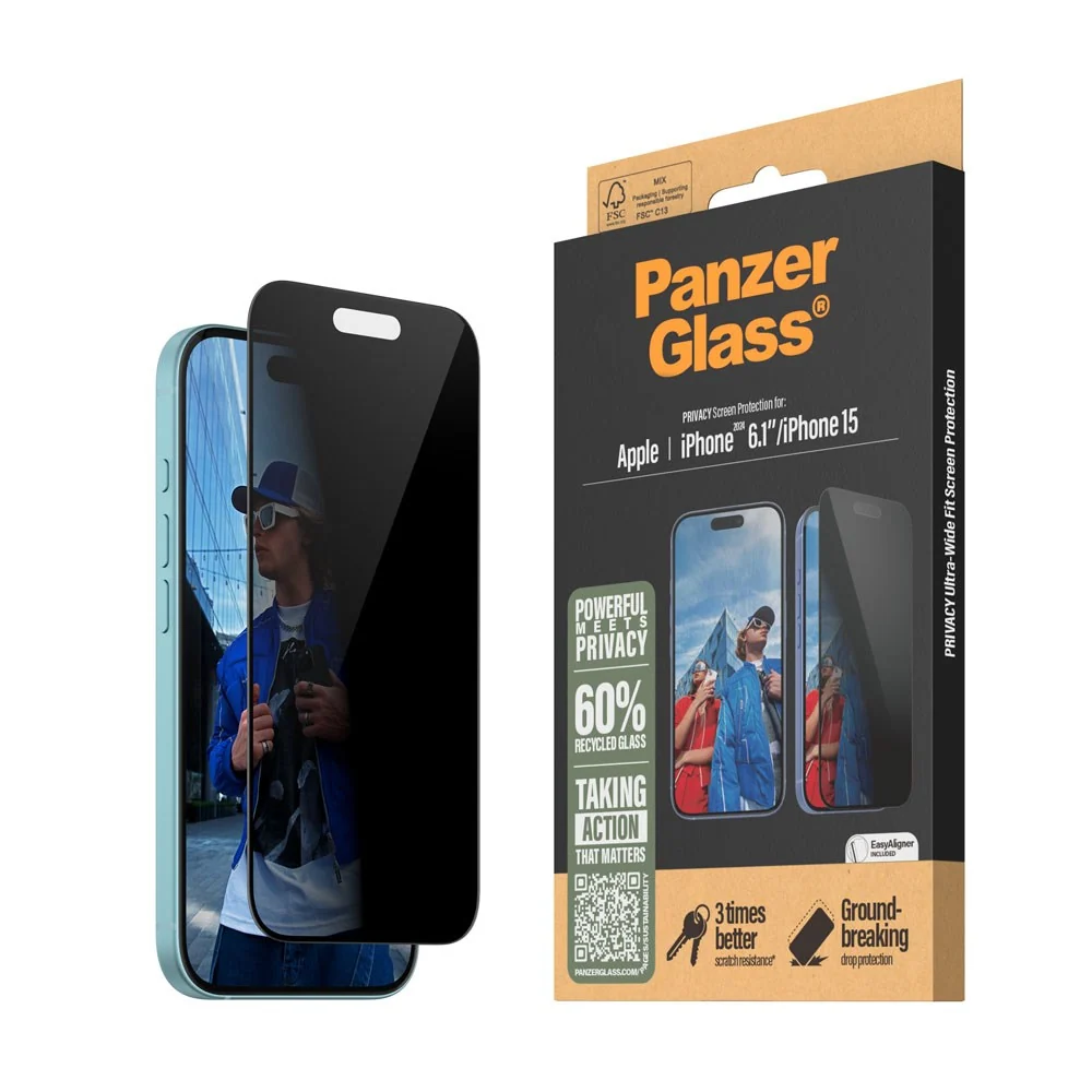 iPhone 15 / 16 PanzerGlass Ultra Wide Fit Skjermbeskyttelse m. EasyAli v:6959626 iPhone 15 / 16 PanzerGlass Ultra Wide Fit Skjermbeskyttelse m. EasyAli v:6959626