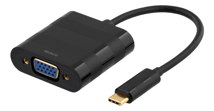 DELTACO USB 3.1 til VGA-adapter, Type C - VGA, 1080p, svart v:4789216