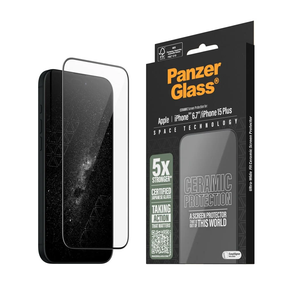 iPhone 15 Plus / 16 Plus PanzerGlass Ultra Wide Fit Ceramic Skjermbesk v:6857490 iPhone 15 Plus / 16 Plus PanzerGlass Ultra Wide Fit Ceramic Skjermbesk v:6857490
