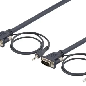 DELTACO skjermkabel HD15ha-ha, 3m, 1920×1200 i 60Hz, med 3,5mm lj v:4201790