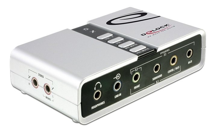 DeLOCK USB 2.0-lydkort, 7.1, 3,5 mm, S/PDIF, ADC/DAC v:7749455
