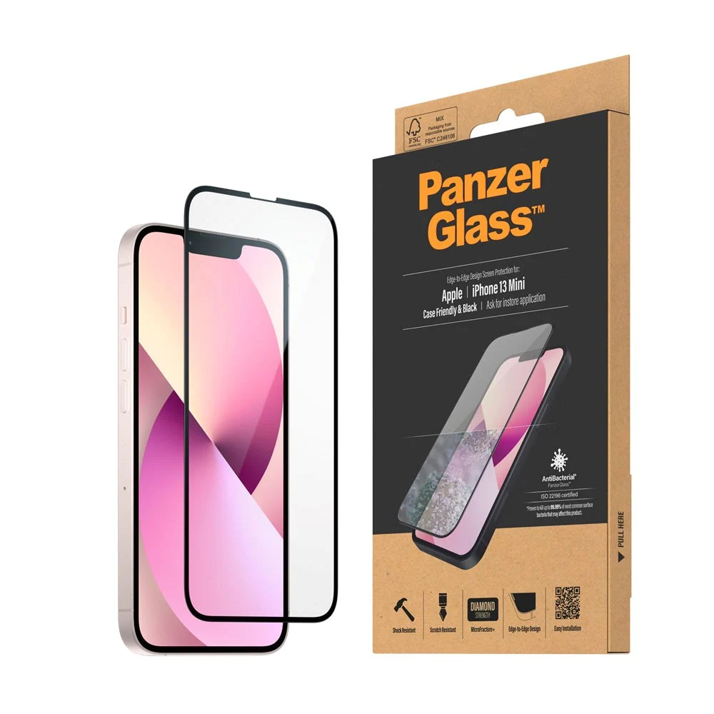 iPhone 13 Mini PanzerGlass AntiBacteriall Edge-to-Edge Skjermbeskytter v:9197943 iPhone 13 Mini PanzerGlass AntiBacteriall Edge-to-Edge Skjermbeskytter v:9197943